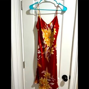 Rust floral slip dress